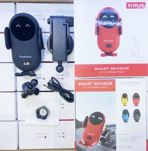 Infrared Smart Sensor Wireless Car Charger – Auto-Clamp Fast Charging Mount