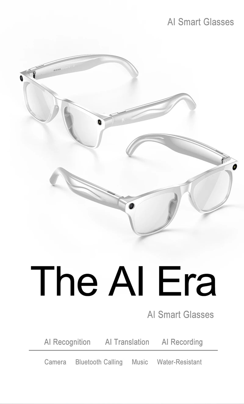2025 AI Smart Glasses 100MP 4K Hidden Camera + Voice AI Assistant + Bluetooth Calls
