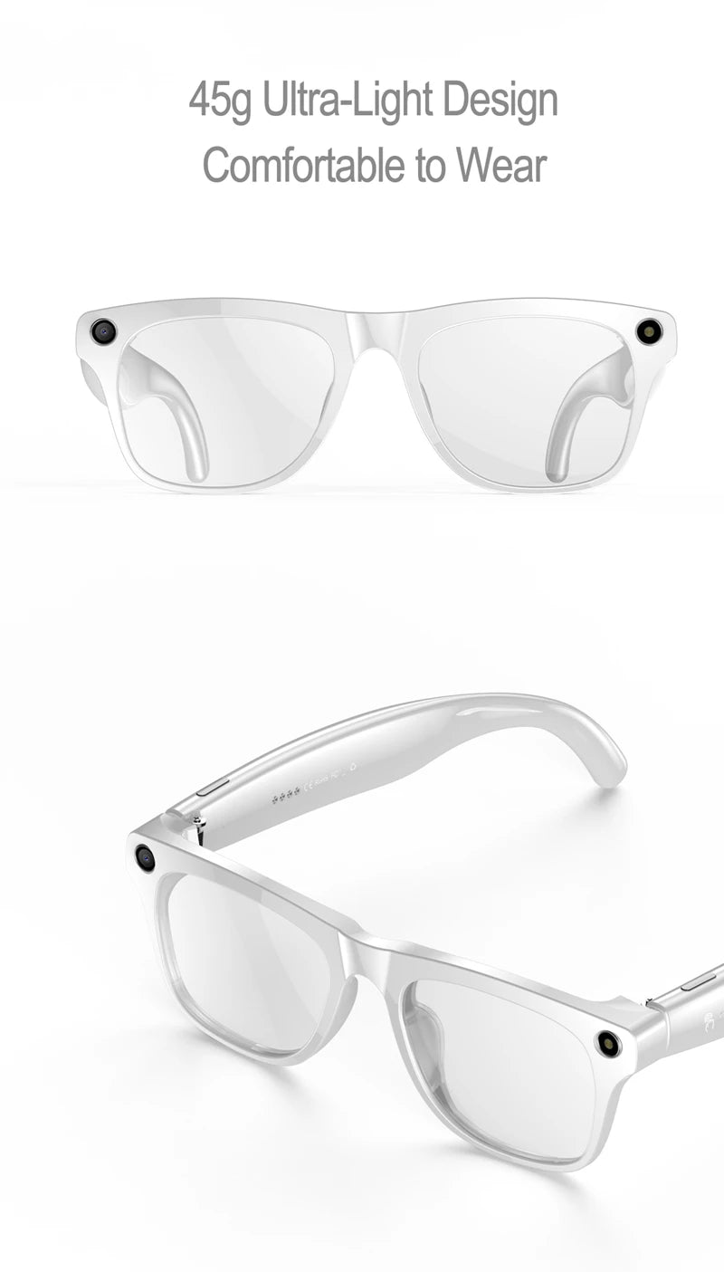 2025 AI Smart Glasses 100MP 4K Hidden Camera + Voice AI Assistant + Bluetooth Calls