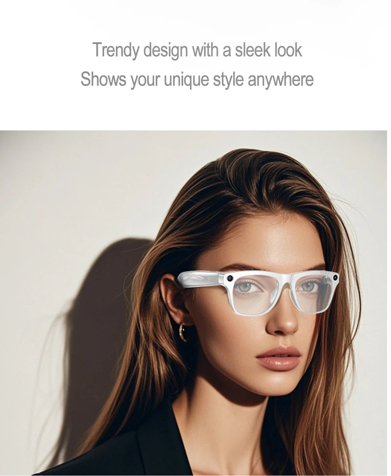 2025 AI Smart Glasses 100MP 4K Hidden Camera + Voice AI Assistant + Bluetooth Calls