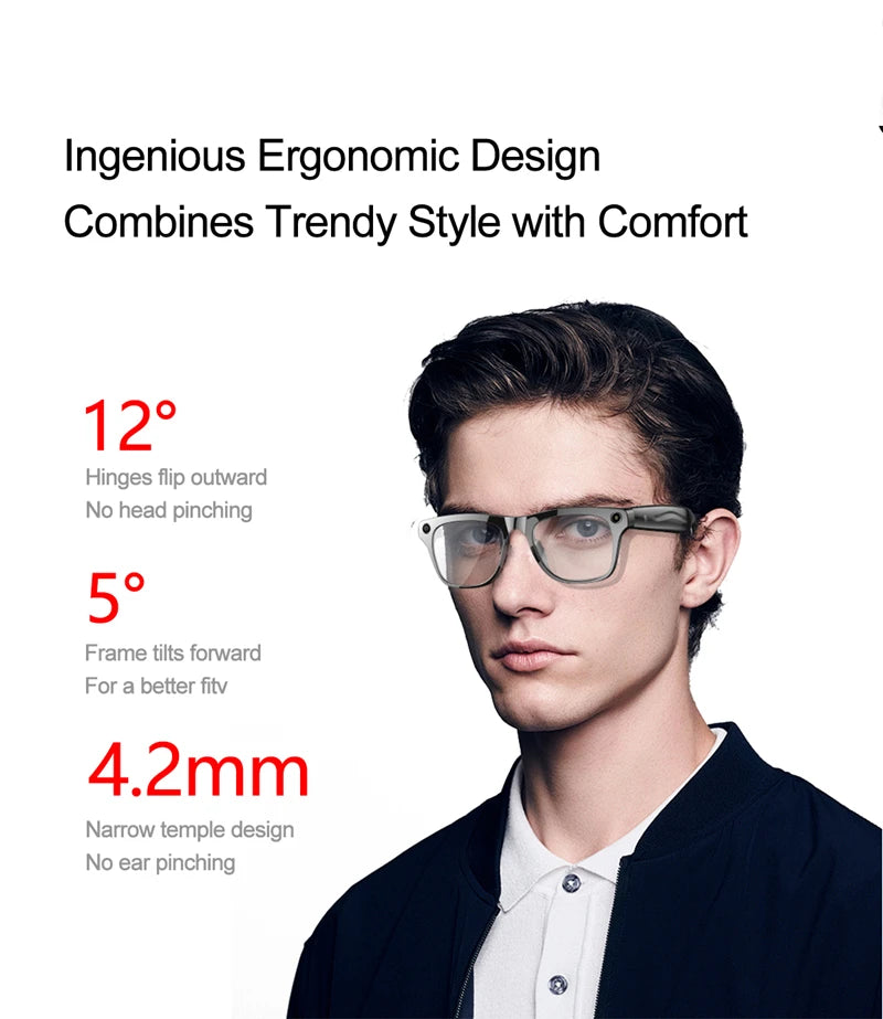 2025 AI Smart Glasses 100MP 4K Hidden Camera + Voice AI Assistant + Bluetooth Calls