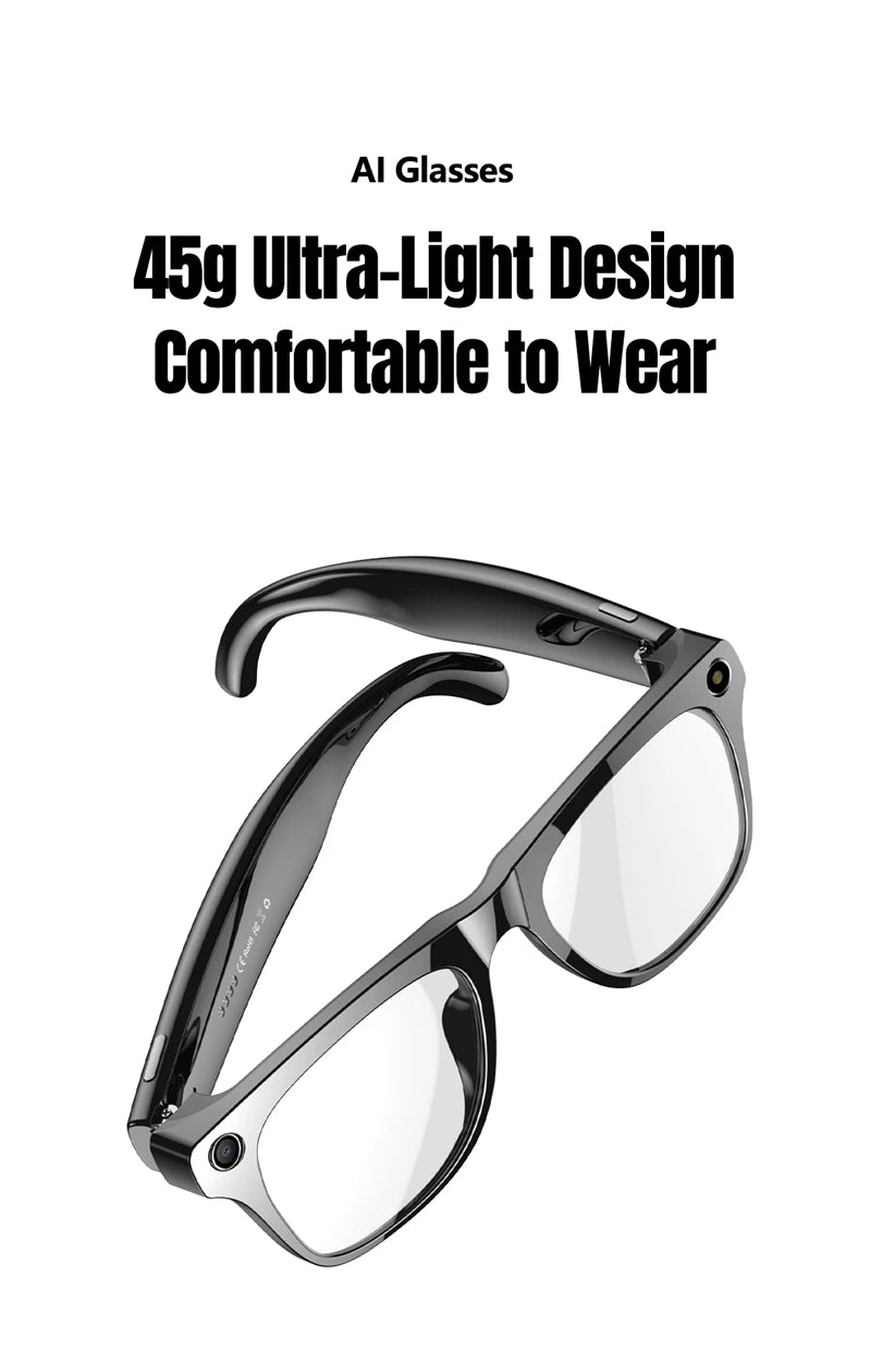 2025 AI Smart Glasses 100MP 4K Hidden Camera + Voice AI Assistant + Bluetooth Calls