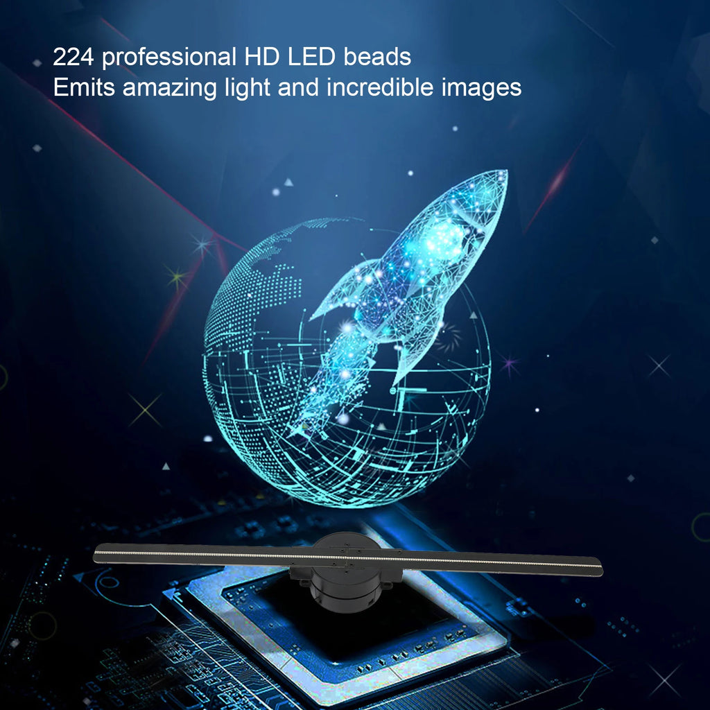 3D Hologram Fan WiFi PRO – 2000x224 HD Floating Holographic Projector | Viral Advertising for Shops & Events