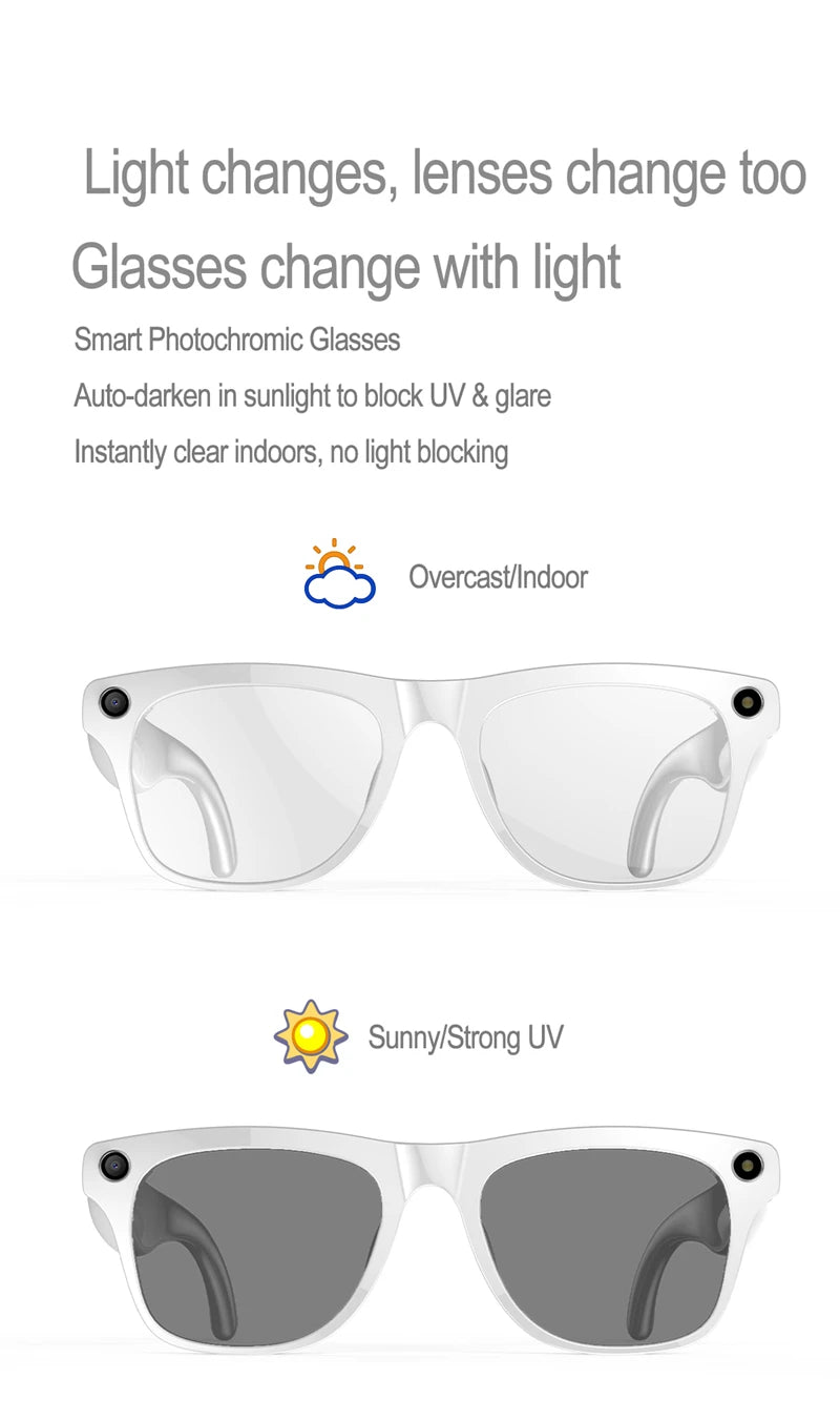 2025 AI Smart Glasses 100MP 4K Hidden Camera + Voice AI Assistant + Bluetooth Calls