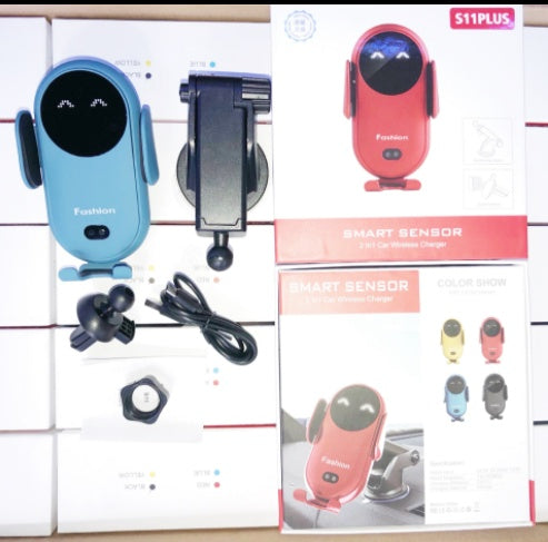 Infrared Smart Sensor Wireless Car Charger – Auto-Clamp Fast Charging Mount